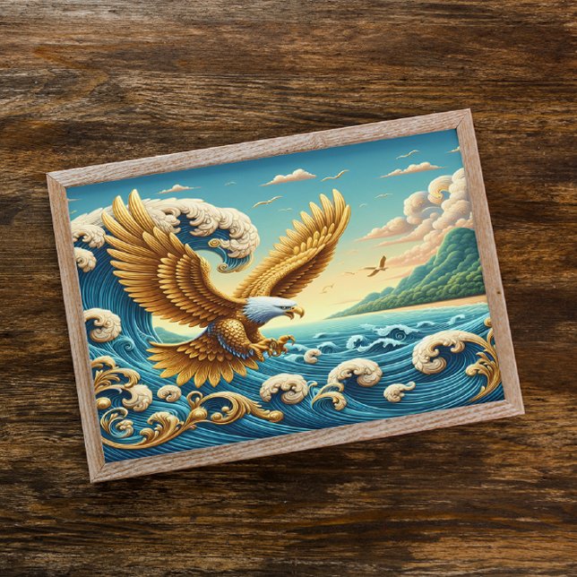 Poster Aigle Majestueux Volant Au-Dessus D'Une Vague Libe (Créateur téléchargé)