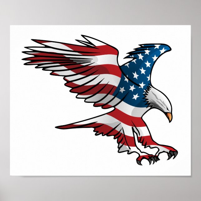 Poster Aigle patriotique américain (Devant)
