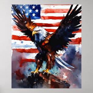 Poster Aigle patriotique   USA  
