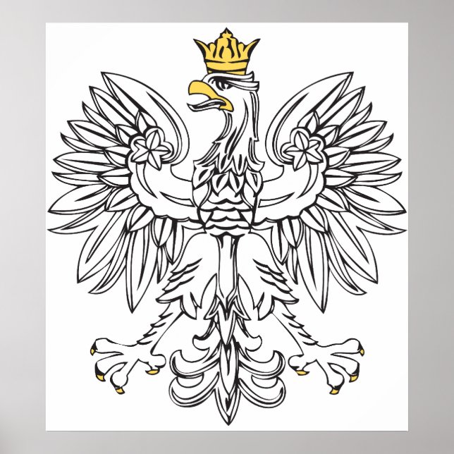 Poster Aigle Polonais Avec Couronne Or (Devant)