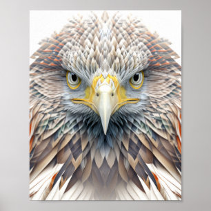 Poster Aigle Portrait animal Nature Peinture faunique