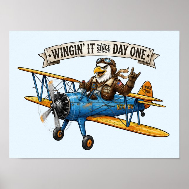 Poster Aigle qui improvise (Devant)