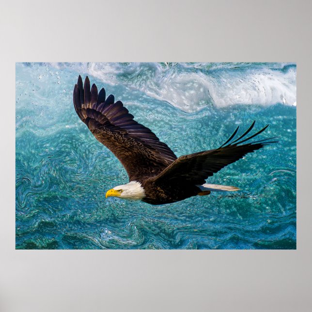 Poster Aigle qui s'envole au-dessus de la tempête (Devant)