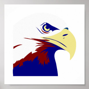 Poster Aigle rouge, blanc et bleu américain