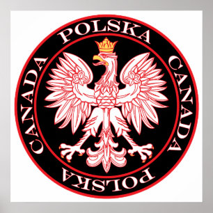 Poster Aigle rouge de Polska Canada ronde