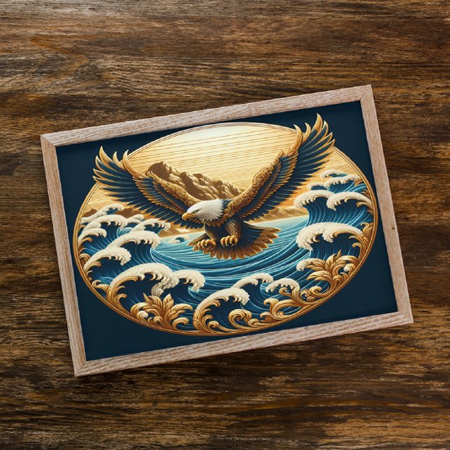 Poster Aigle S'Élevant Au-Dessus D'Eau Vaste (Créateur téléchargé)