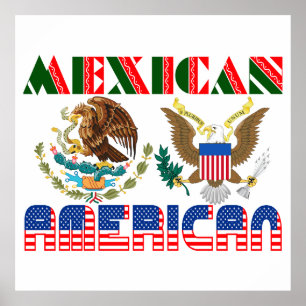 Poster Aigles Mexicains Américains