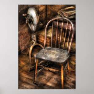 Poster Aiguiseur - Meuleuse et une chaise