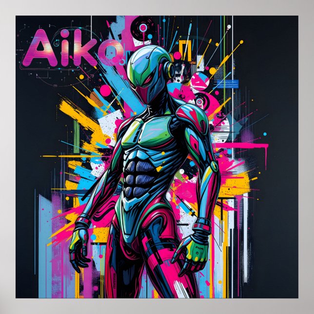 Poster AiKo Graphisme Grunge #2 (Devant)