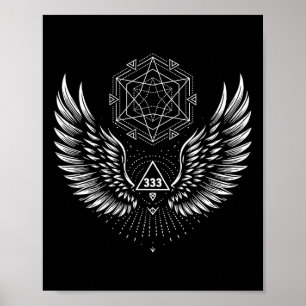 Poster Aile d'ange 333 Géométrie sacrée Guérison Ésotériq