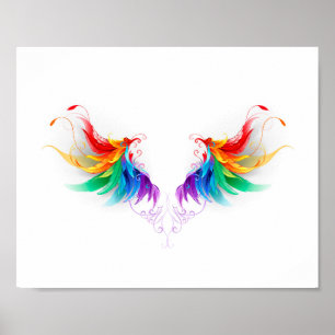 Poster Ailes arc-en-ciel moelleuses