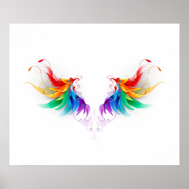 Poster Ailes arc-en-ciel moelleuses (Devant)