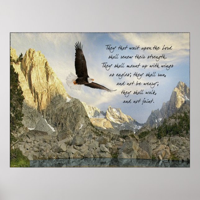 Poster Ailes Comme Aigles Ésaïe 40:31 (Devant)