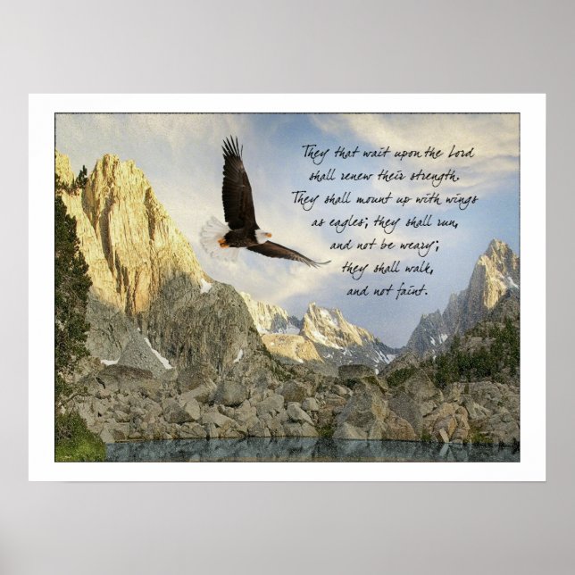Poster Ailes Comme Aigles Ésaïe 40:31 (Devant)
