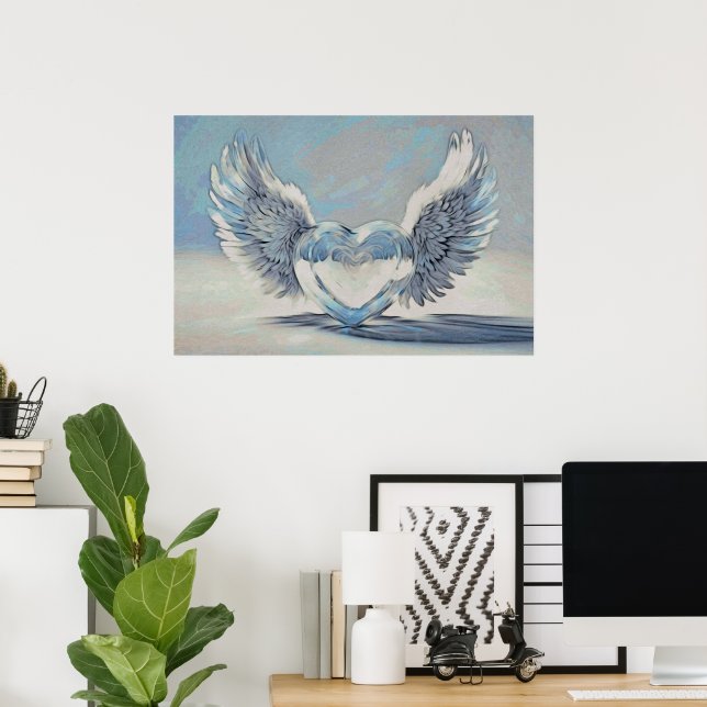 Poster *~* AILES D'ANGE DU COEUR AP78 Artsy (Bureau à domicile)