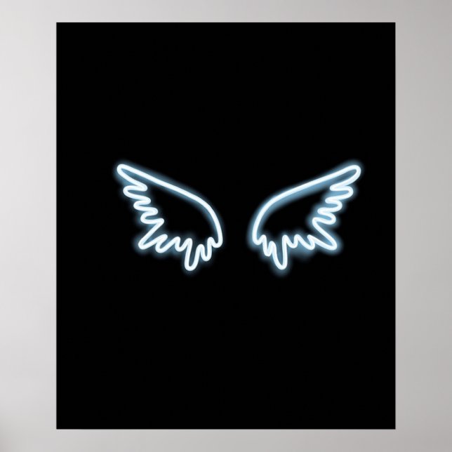 Poster Ailes d'anges néons (Devant)
