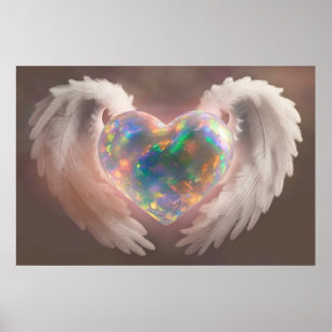Poster *~* Ailes d'angle de coeur opale flashy AP78