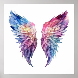 Poster Ailes d'aquarelle violet