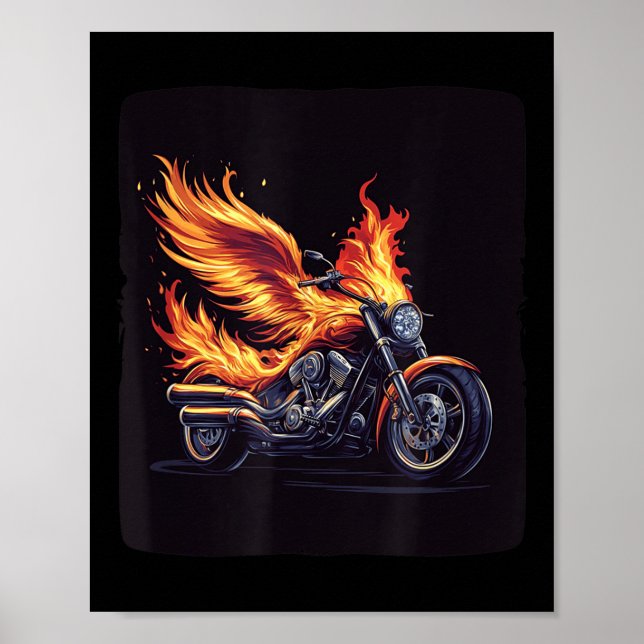Poster Ailes De Moto En Flammes Pour Brûler Les Vélos Amo (Devant)