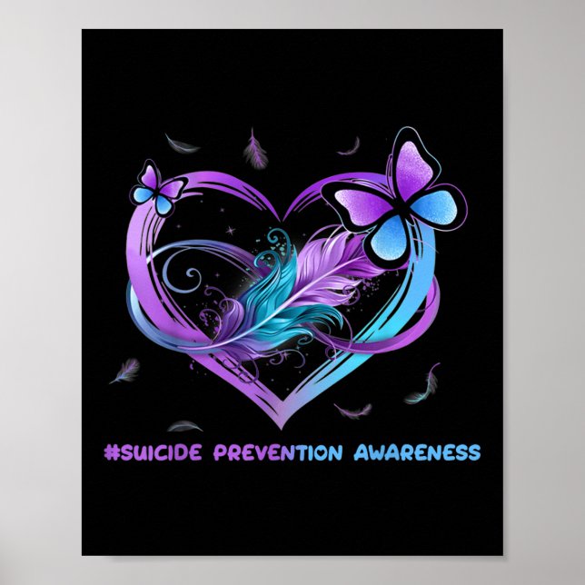 Poster Ailes de sensibilisation au suicide Ange Ruban, Su (Devant)