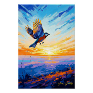 Poster Ailes dorées au lever du soleil