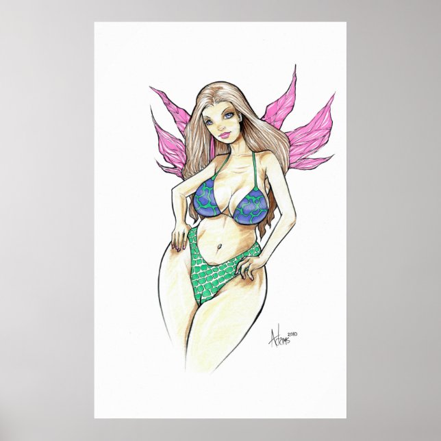 Poster Ailes poilues roses (Devant)