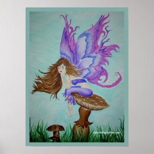 Poster ailes pourpres féeriques