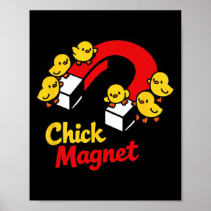 Poster Aimant Poussin de Pâques Blague de Poulet Drôle Gr