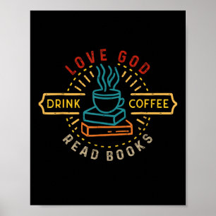 Poster Aime Dieu Bois du Café Lis des Livres Amoureux Vin