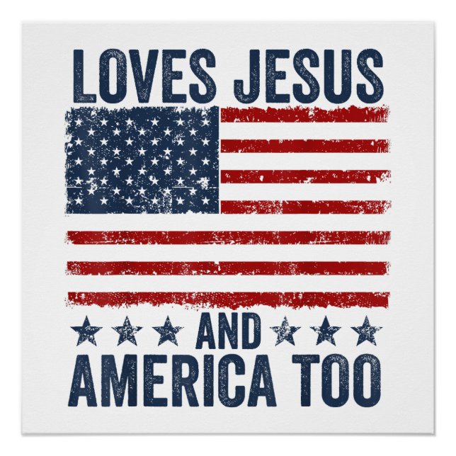 Poster Aime Jésus et l'Amérique Trop Dieu Chrétien 4ème d (Devant)