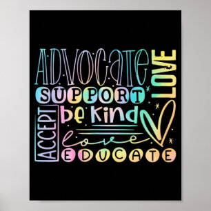 Poster Aimer Aidez Support Acceptez Être Autisme Aime
