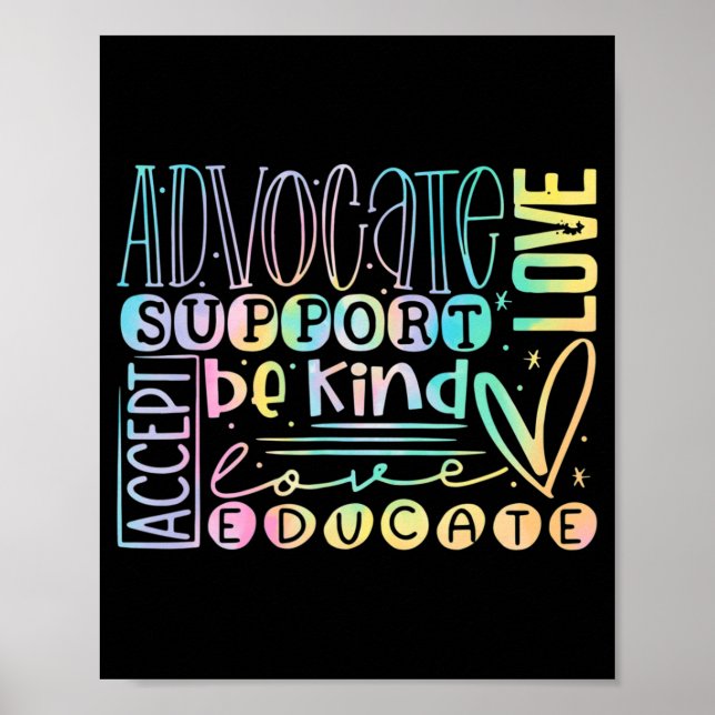 Poster Aimer Aidez Support Acceptez Être Autisme Aime (Devant)