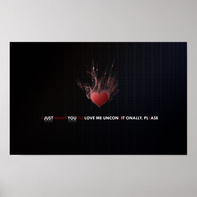 Poster Aimer Imprimer sans condition (Devant)