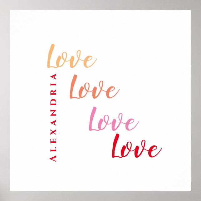 Poster Aimer la typographie personnalisée (Devant)