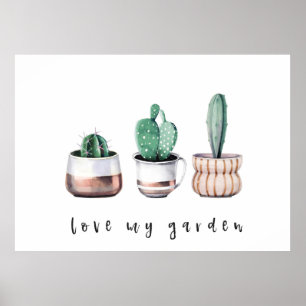 Poster Aimer Mon Jardin Cactus