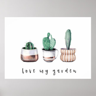 Poster Aimer Mon Jardin Cactus