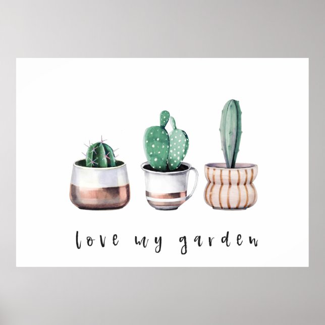 Poster Aimer Mon Jardin Cactus (Devant)
