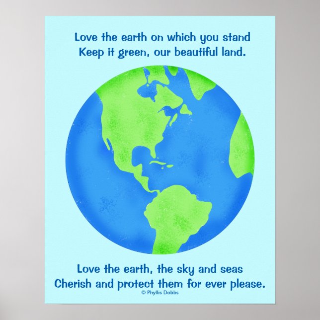Poster Aimer, sauver, protéger la Terre pour toujours Poè (Devant)