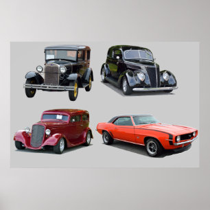 Poster Aimez ces vieilles voitures classiques