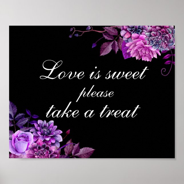 Poster Aimez doux prenez du gâteau. Mariage pourpre et no (Devant)