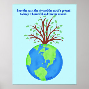 Poster Aimez et sauvez l'art d'environnement de la terre