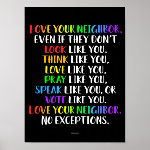 Poster Aimez Votre Voisin Motivational Diverse Salle de C