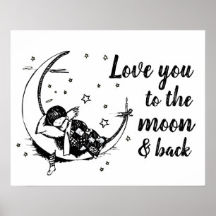 Poster Aimez-vous à la citation de la lune et de la pépin