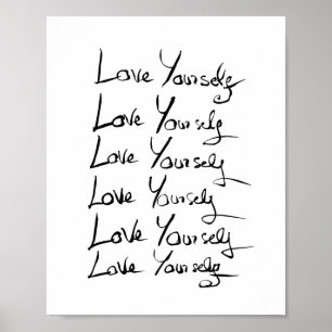 Poster Aimez-vous ! Citation calligraphie motivationnelle
