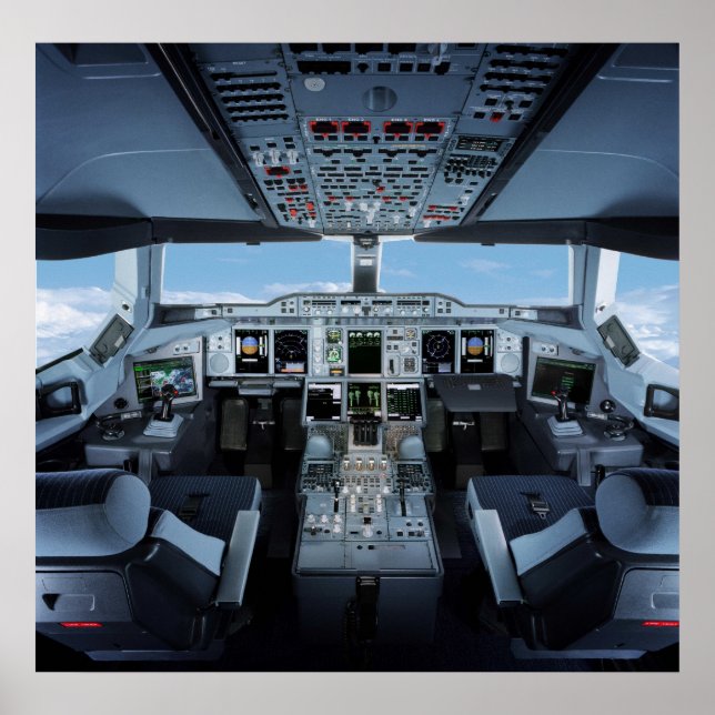Poster Airbus A380 - Cockpit HD (Devant)