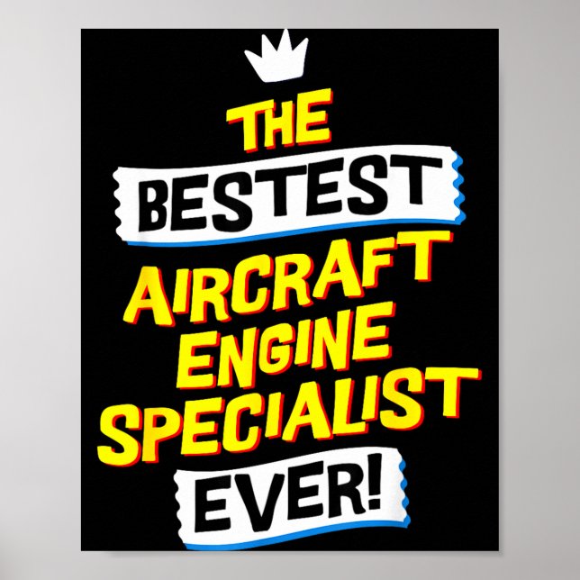 Poster Aircraft Engine Specialist, Funny Job Occupation  (Devant)
