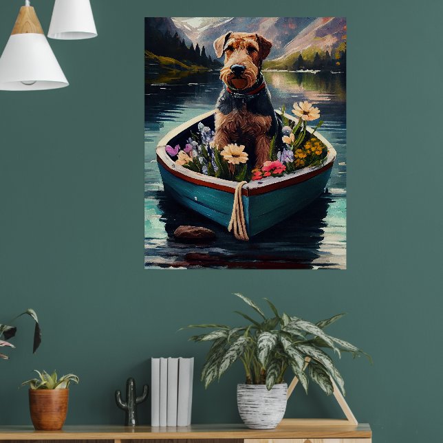 Poster Airedale Dog on a Paddle : Une aventure Pittoresqu (Salon 1)