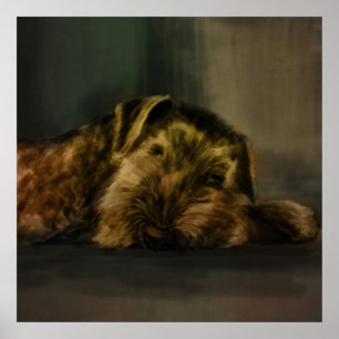 Poster Airedale Terrier Média Mixte