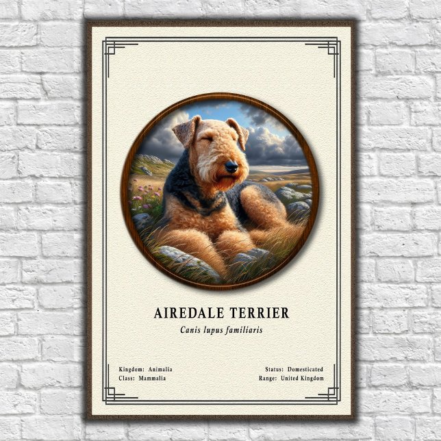 Poster Airedale Terrier Zoology Series (Créateur téléchargé)
