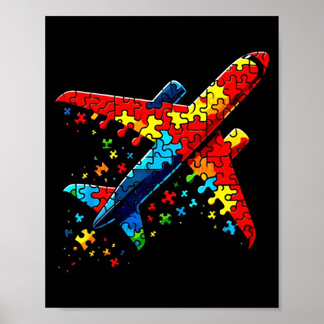 Poster Airplane Jigsaw Puzzle Kids Toddler Boys Autism Aw (Devant)